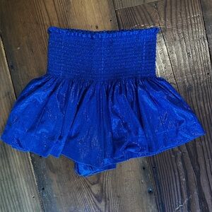 Queen of Sparkles Metallic Blue Swing Shorts XS